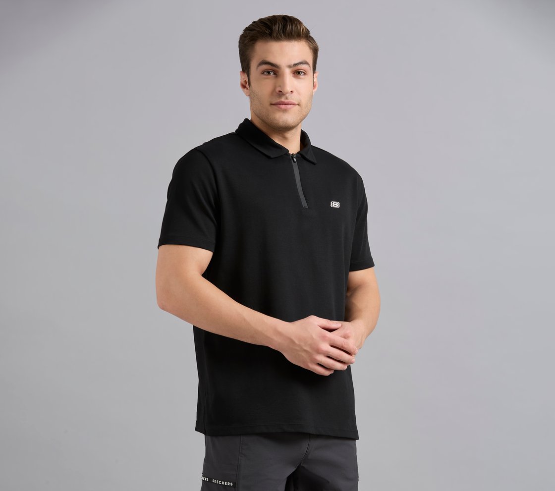 OVERSIZED FLOCK BRANDING POLO, BLACK Apparel Bottom View