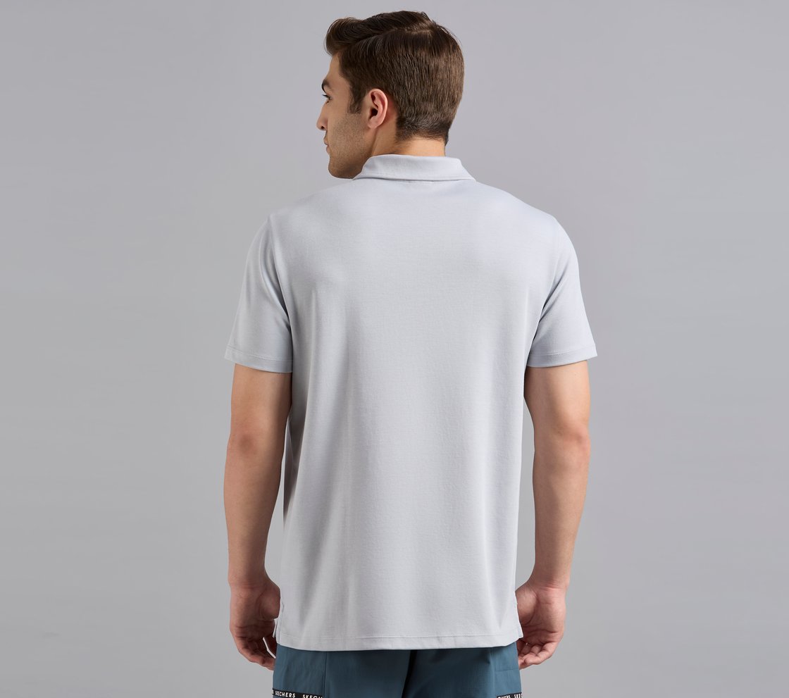 OVERSIZED FLOCK BRANDING POLO, CHARCOAL/LT. GRAY Apparel Left View
