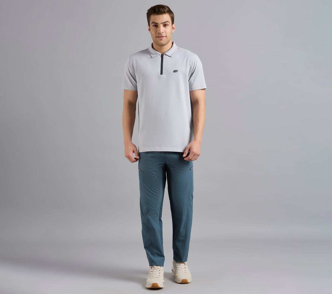 OVERSIZED FLOCK BRANDING POLO, CHARCOAL/LT. GRAY