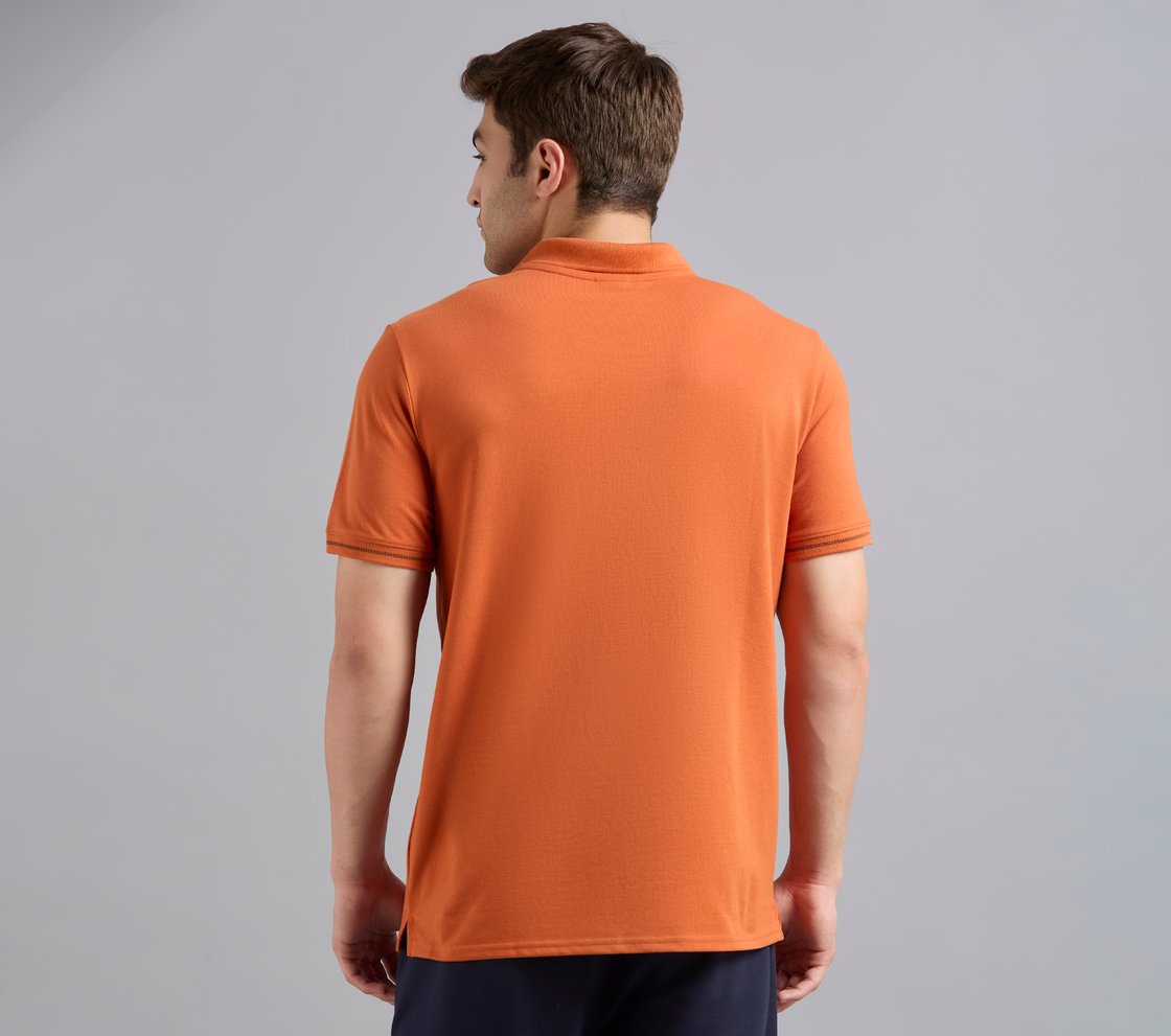 DUAL HIGHLIGHT TIPPING POLO, CHARCOAL/ORANGE