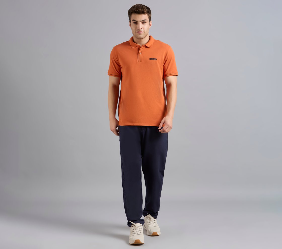 DUAL HIGHLIGHT TIPPING POLO, CHARCOAL/ORANGE