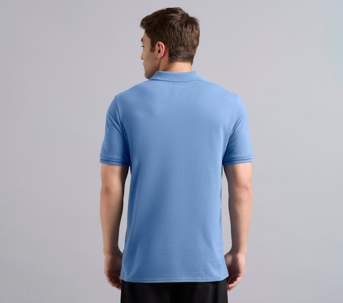 DUAL HIGHLIGHT TIPPING POLO, TAUPE/BLUE