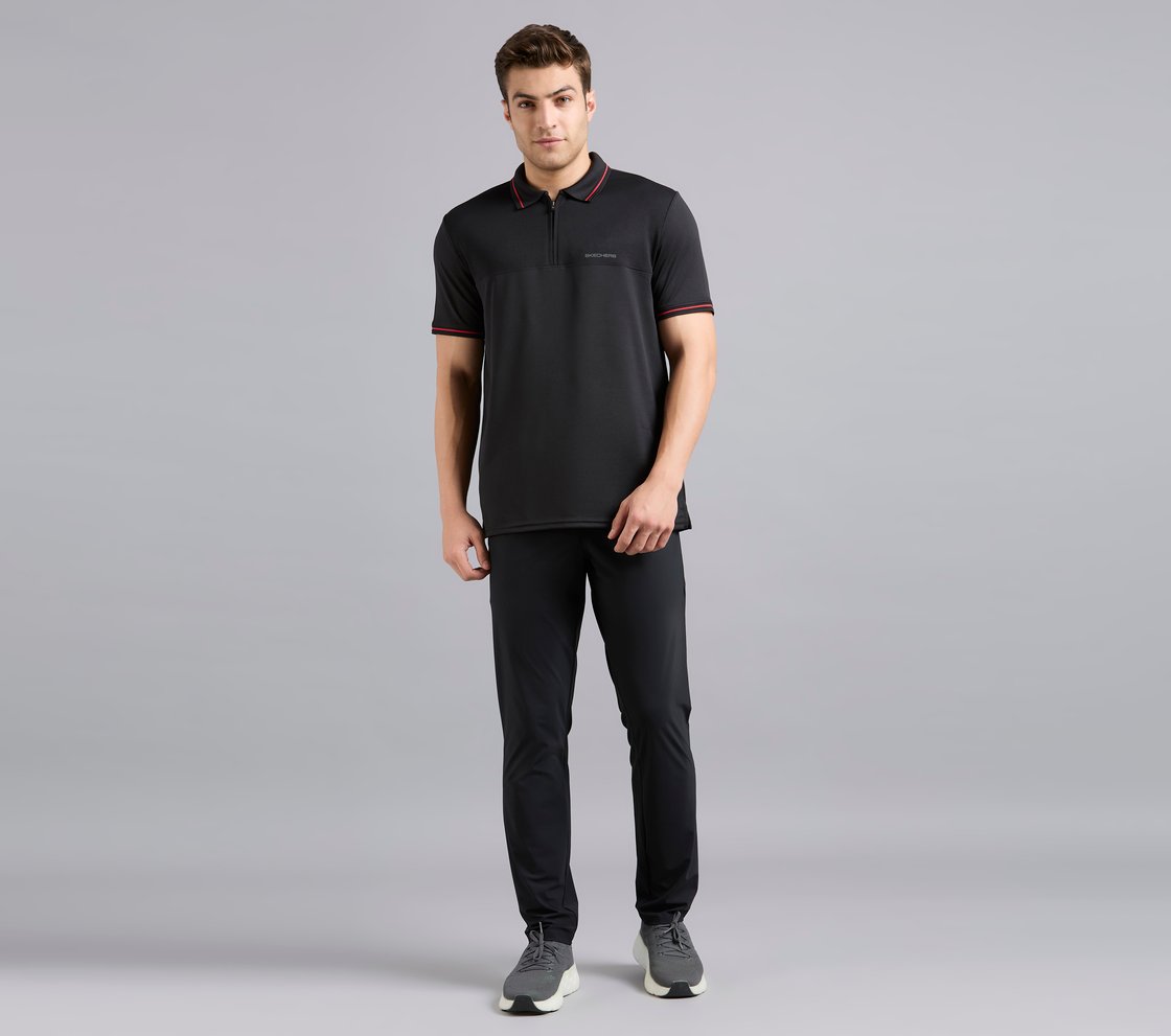 TONAL PANEL GOLF POLO, BLACK