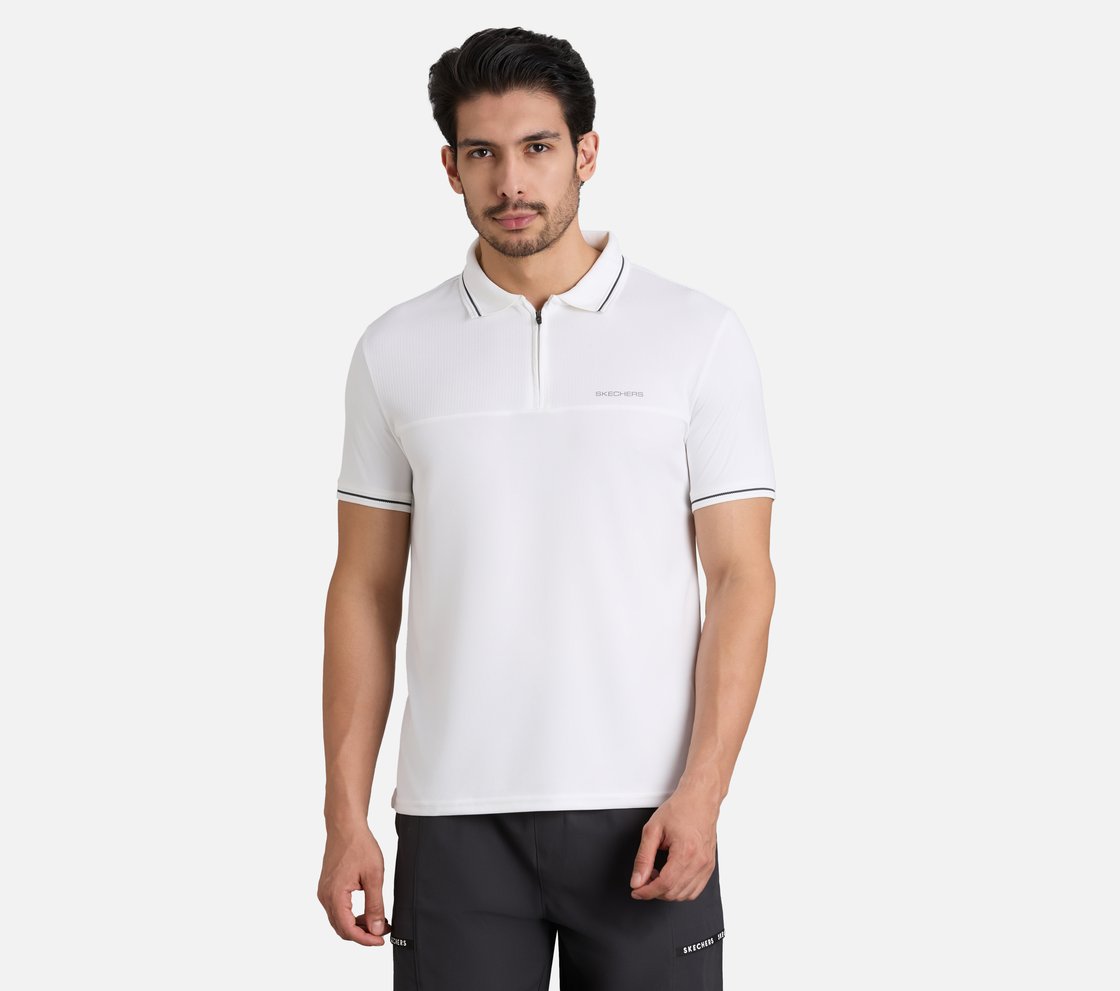 TONAL PANEL GOLF POLO, WHITE