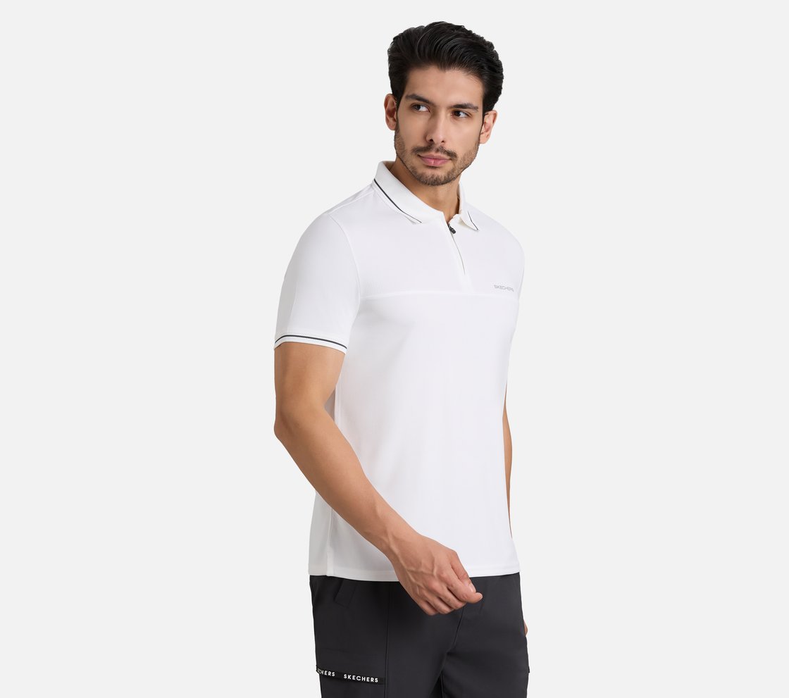 TONAL PANEL GOLF POLO, WHITE
