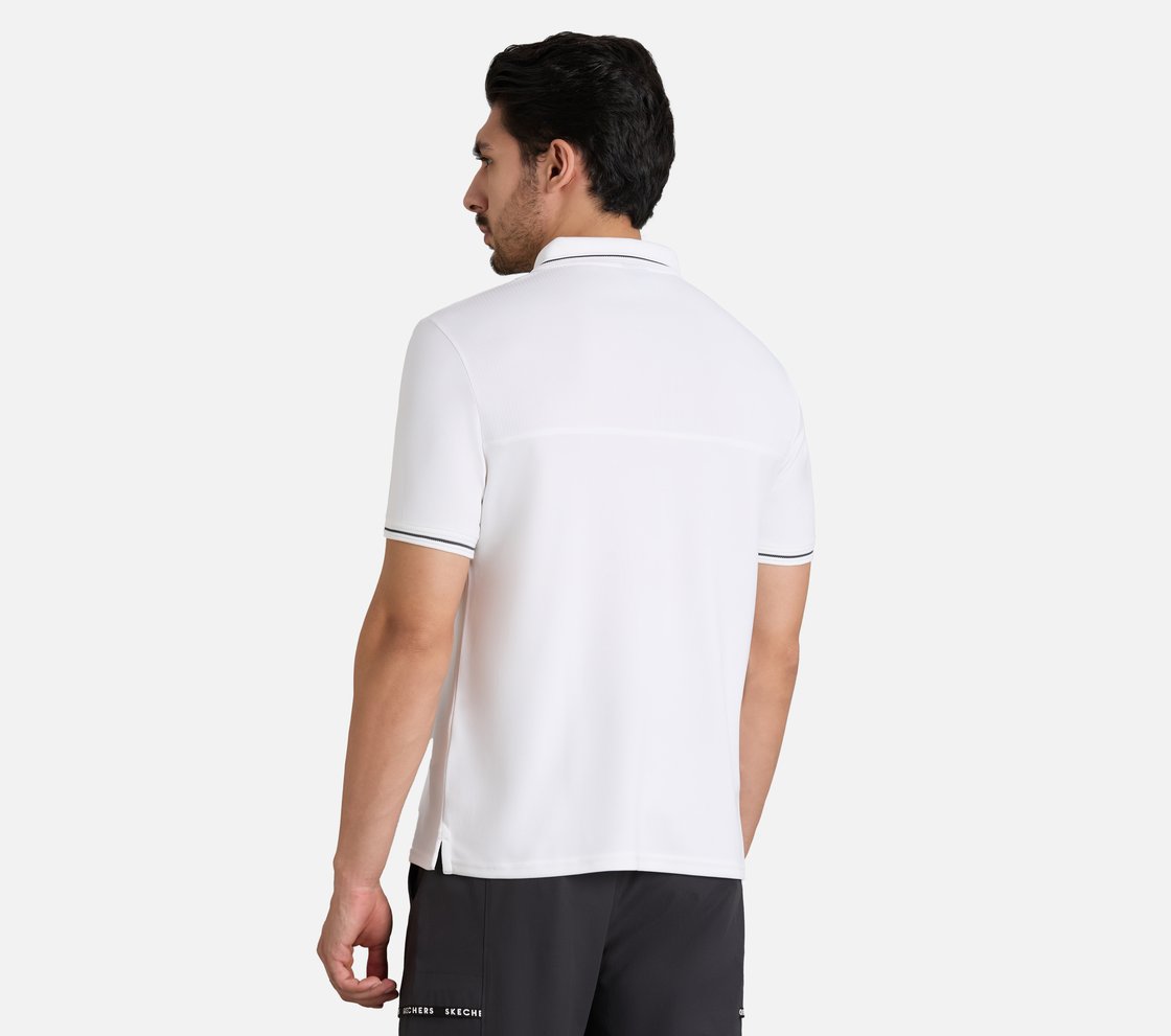 TONAL PANEL GOLF POLO, WHITE Apparel Left View
