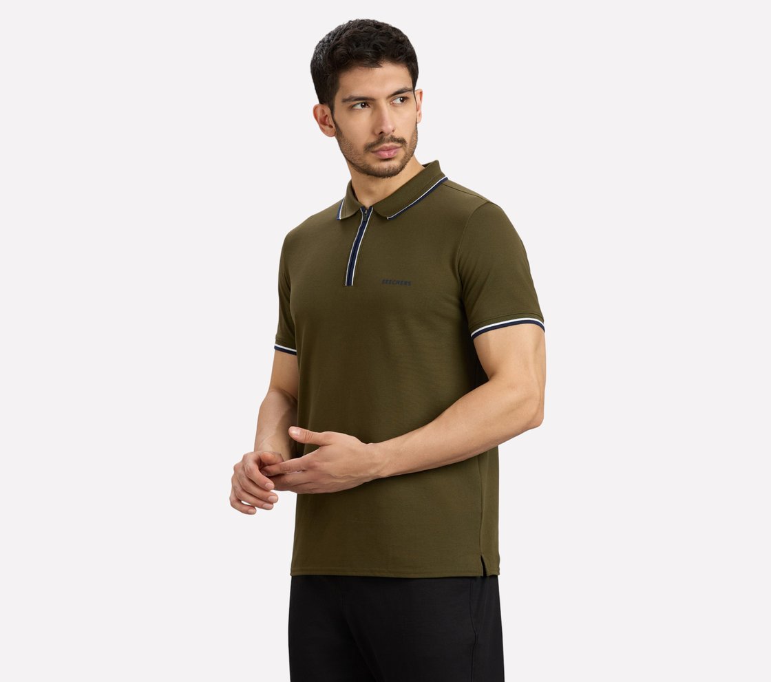 MULTI TONE TIPPING POLO, BROWN/SAGE