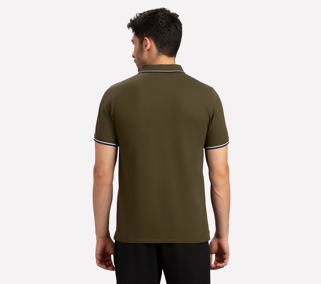 MULTI TONE TIPPING POLO, BROWN/SAGE