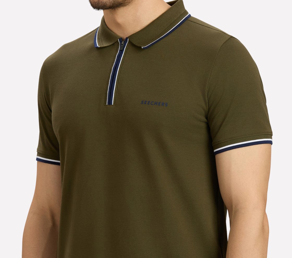 MULTI TONE TIPPING POLO, BROWN/SAGE
