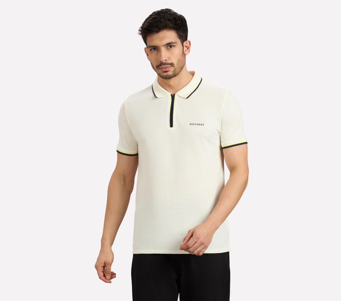 MULTI TONE TIPPING POLO, WHITE Apparel Lateral View