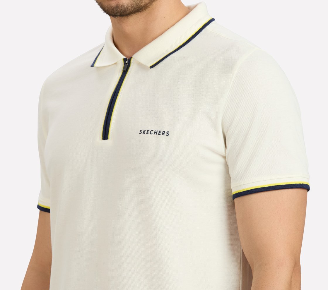 MULTI TONE TIPPING POLO, WHITE Apparel Right View