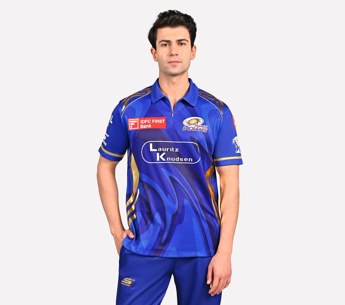 MUMBAI INDIANS: IPL REPLICA JERSEY 2025, ROYAL/NAVY/LIME Apparel Lateral View