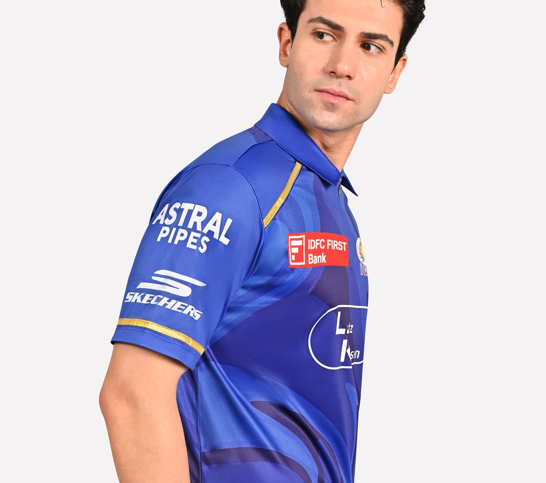MUMBAI INDIANS: IPL FAN JERSEY 2025, ROYAL/NAVY/LIME Apparel Bottom View