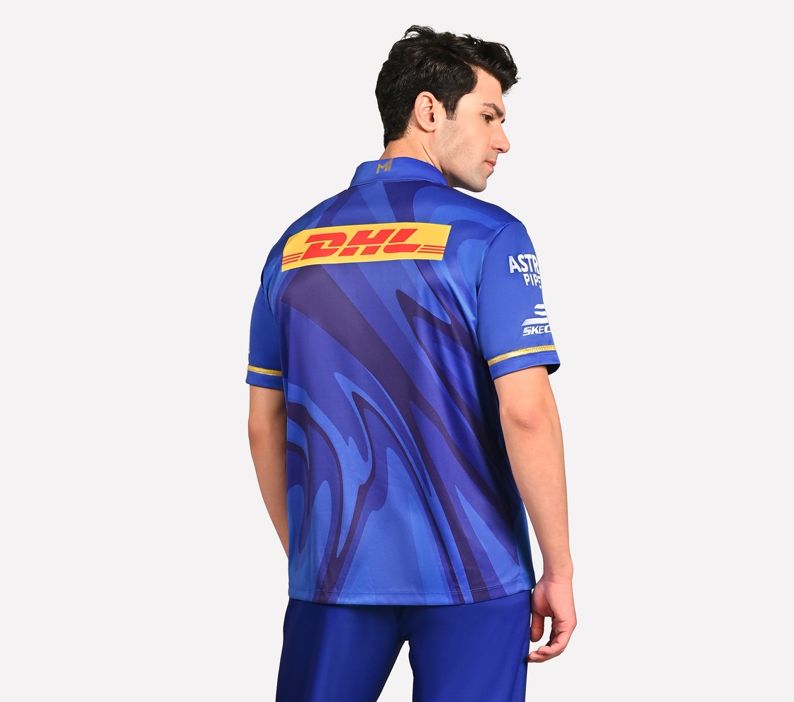 MUMBAI INDIANS: IPL FAN JERSEY 2025, ROYAL/NAVY/LIME Apparel Left View