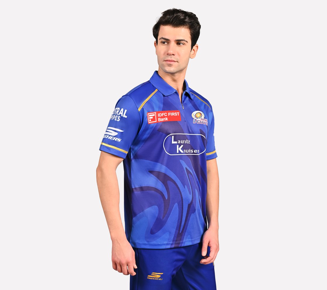 MUMBAI INDIANS: IPL FAN JERSEY 2025, ROYAL/NAVY/LIME Apparel Right View