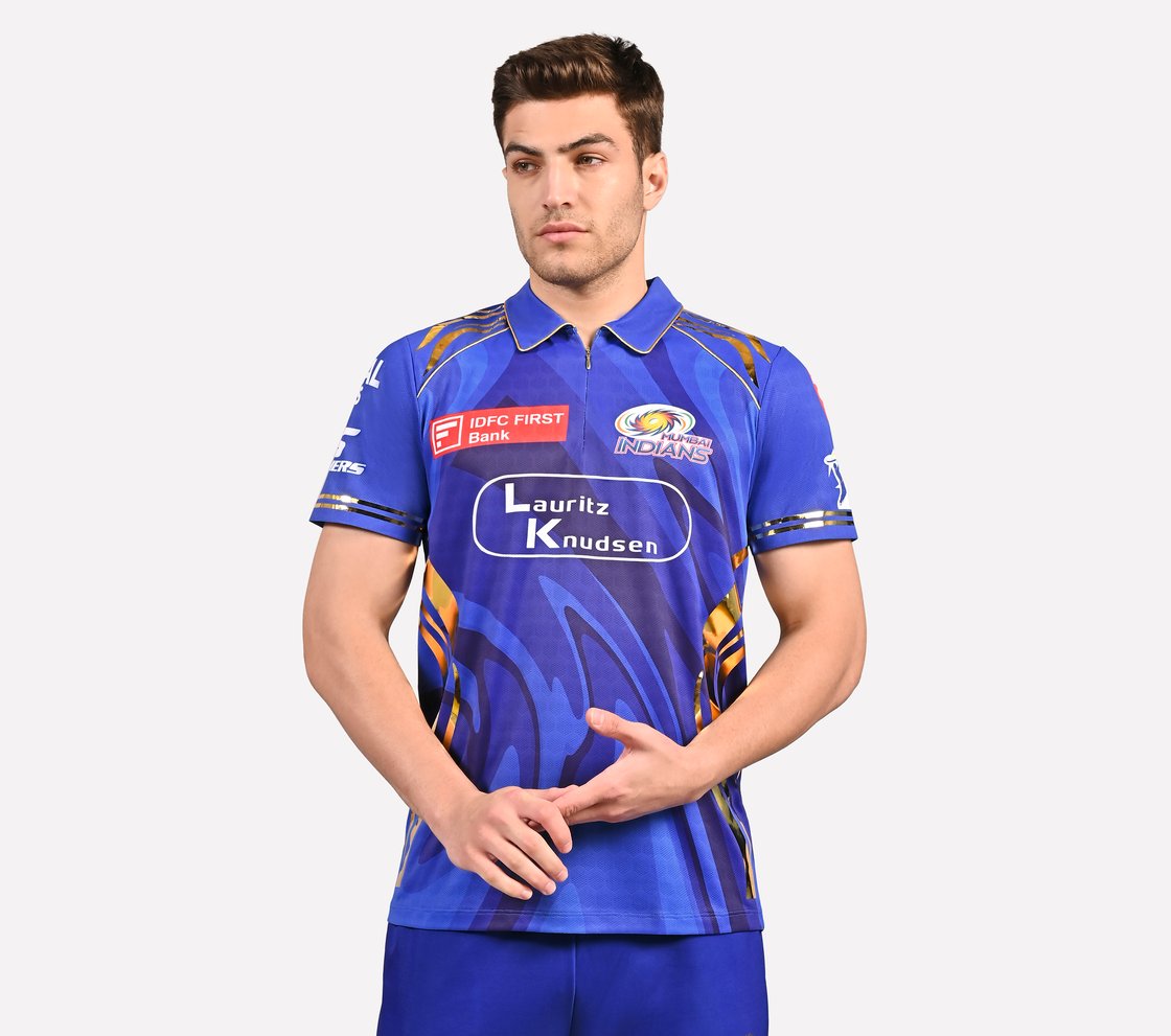 MUMBAI INDIANS: IPL PLAYER EDITION 2025, ROYAL/NAVY/LIME Apparel Lateral View