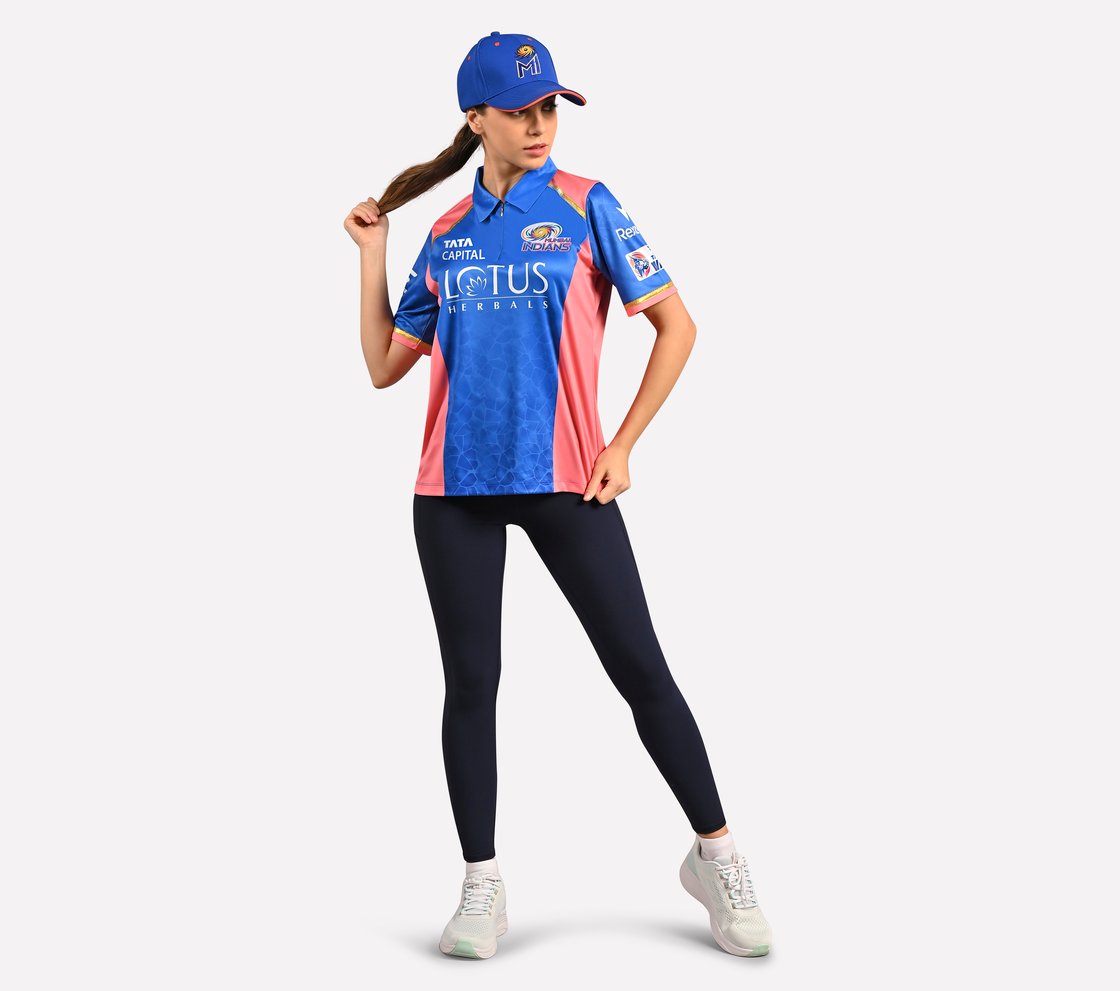MUMBAI INDIANS: WPL FAN JERSEY 2025, NVY/WHT/LT. BLUE Apparel Right View