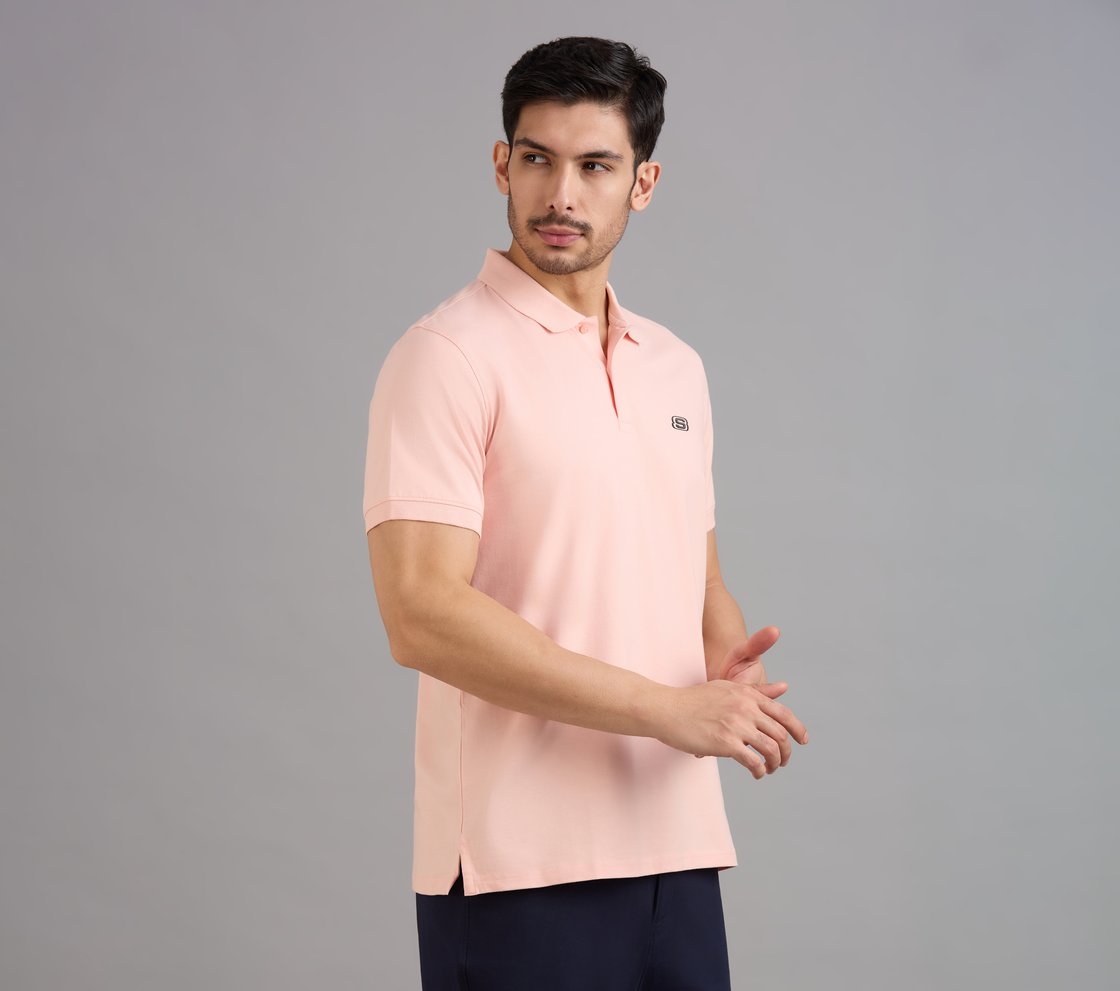 COMFORT FIT POLO, NATURAL/LIGHT PINK Apparel Bottom View