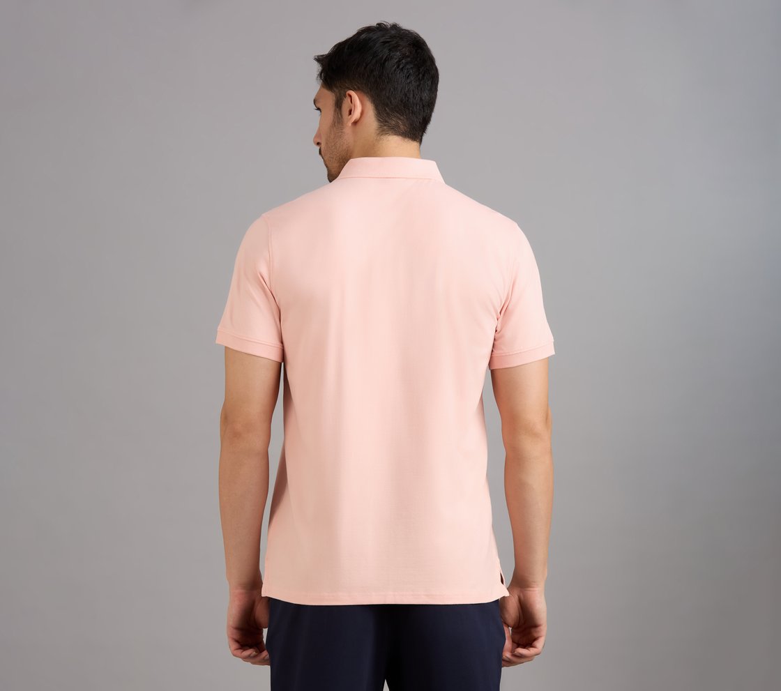 COMFORT FIT POLO, NATURAL/LIGHT PINK Apparel Left View