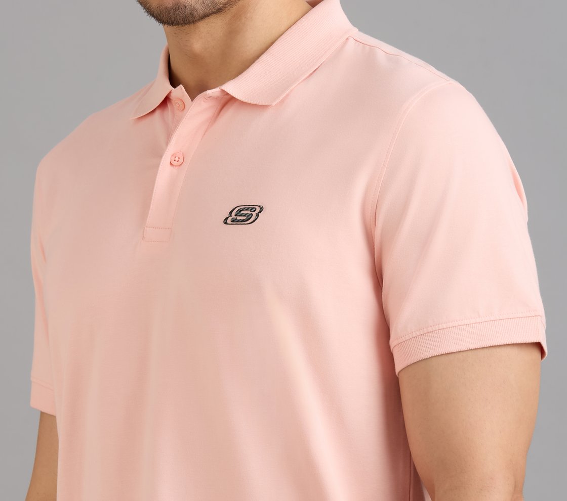 COMFORT FIT POLO, NATURAL/LIGHT PINK Apparel Right View