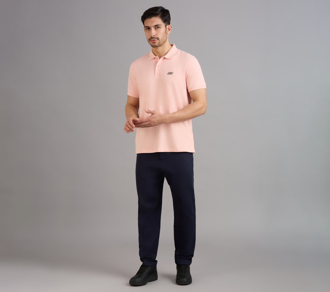 COMFORT FIT POLO, NATURAL/LIGHT PINK Apparel Right View