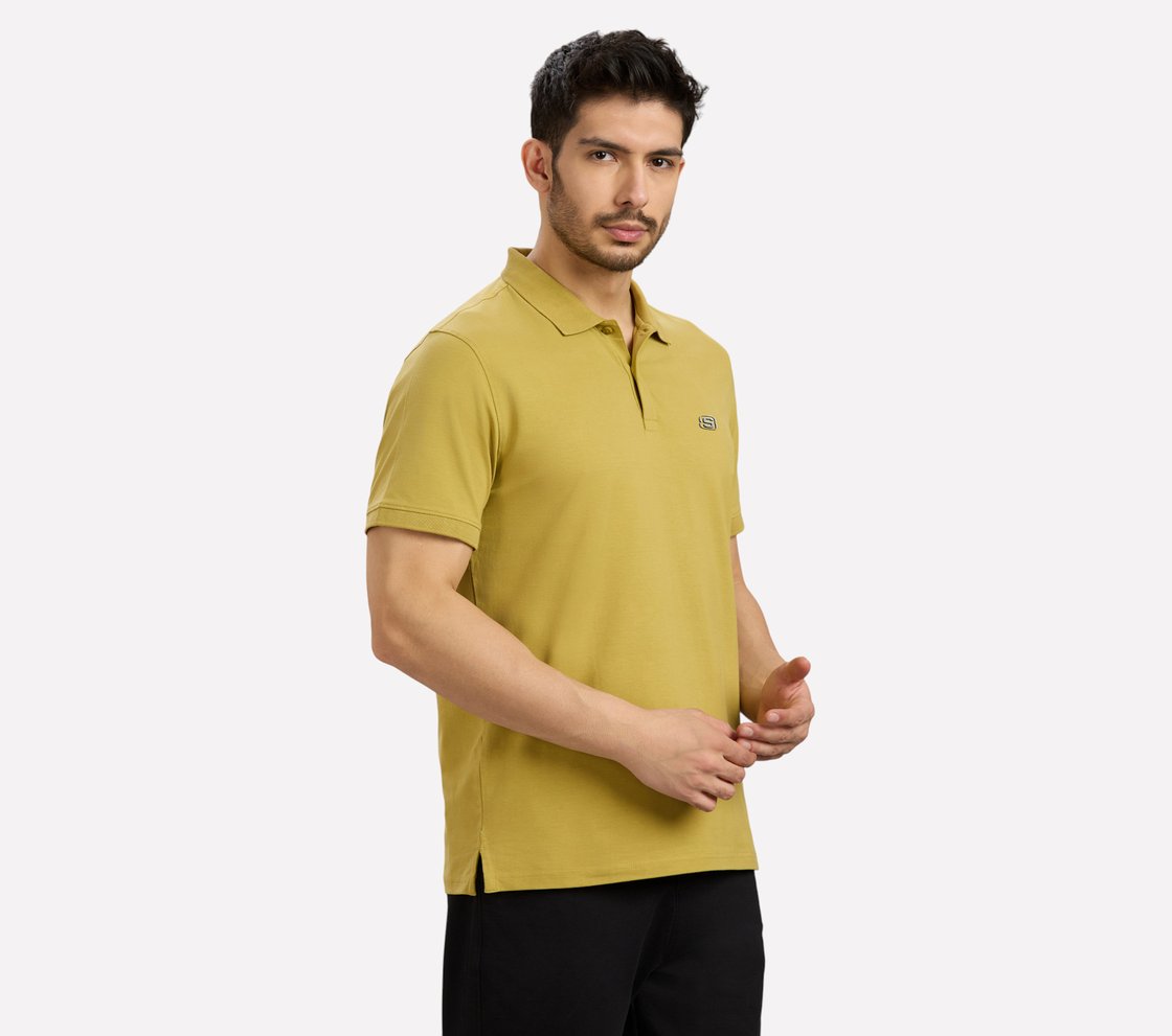 COMFORT FIT POLO, TAUPE/SILVER Apparel Bottom View