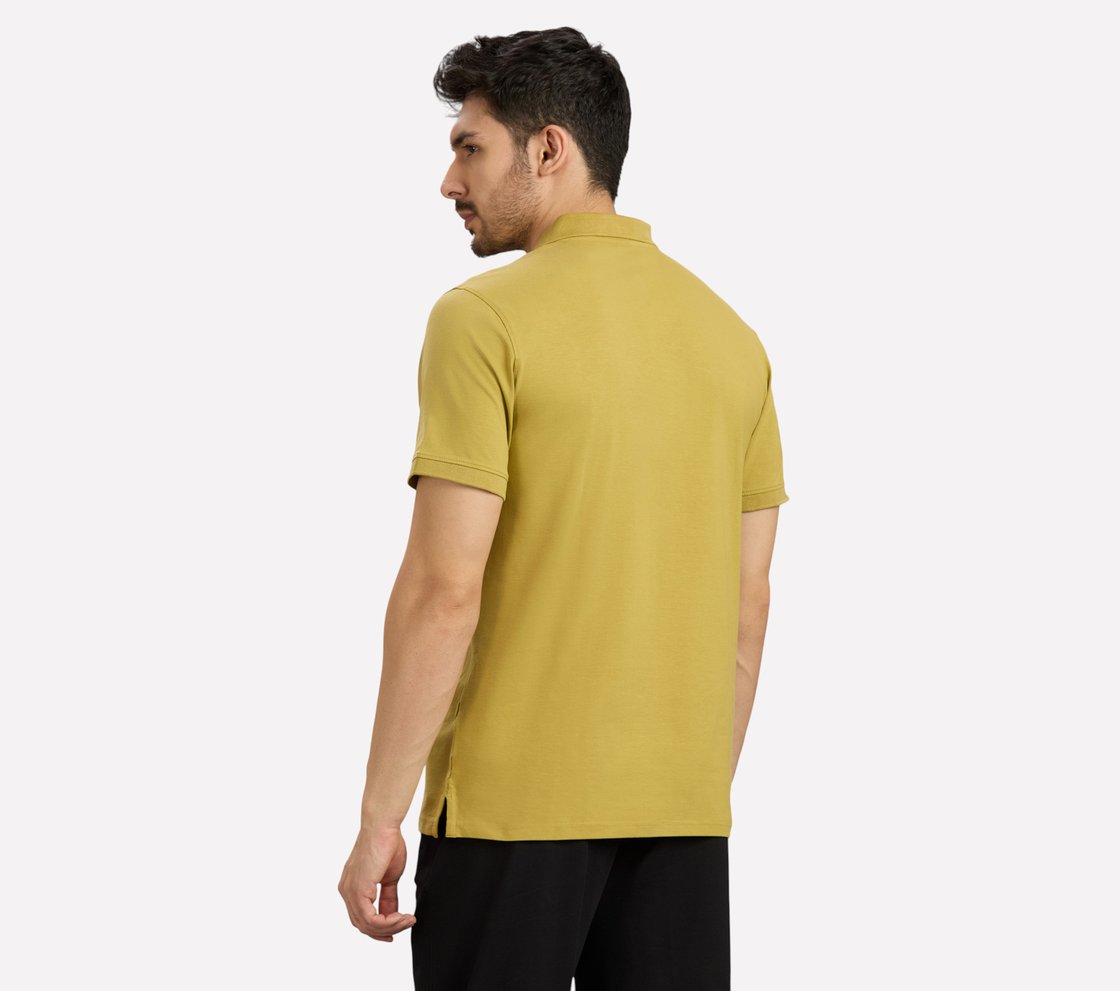 COMFORT FIT POLO, TAUPE/SILVER Apparel Left View