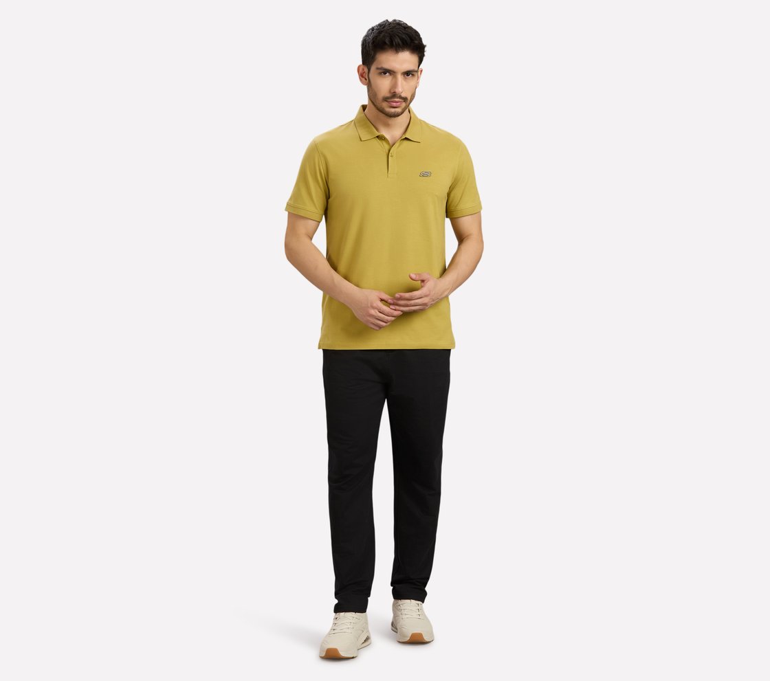 COMFORT FIT POLO, TAUPE/SILVER
