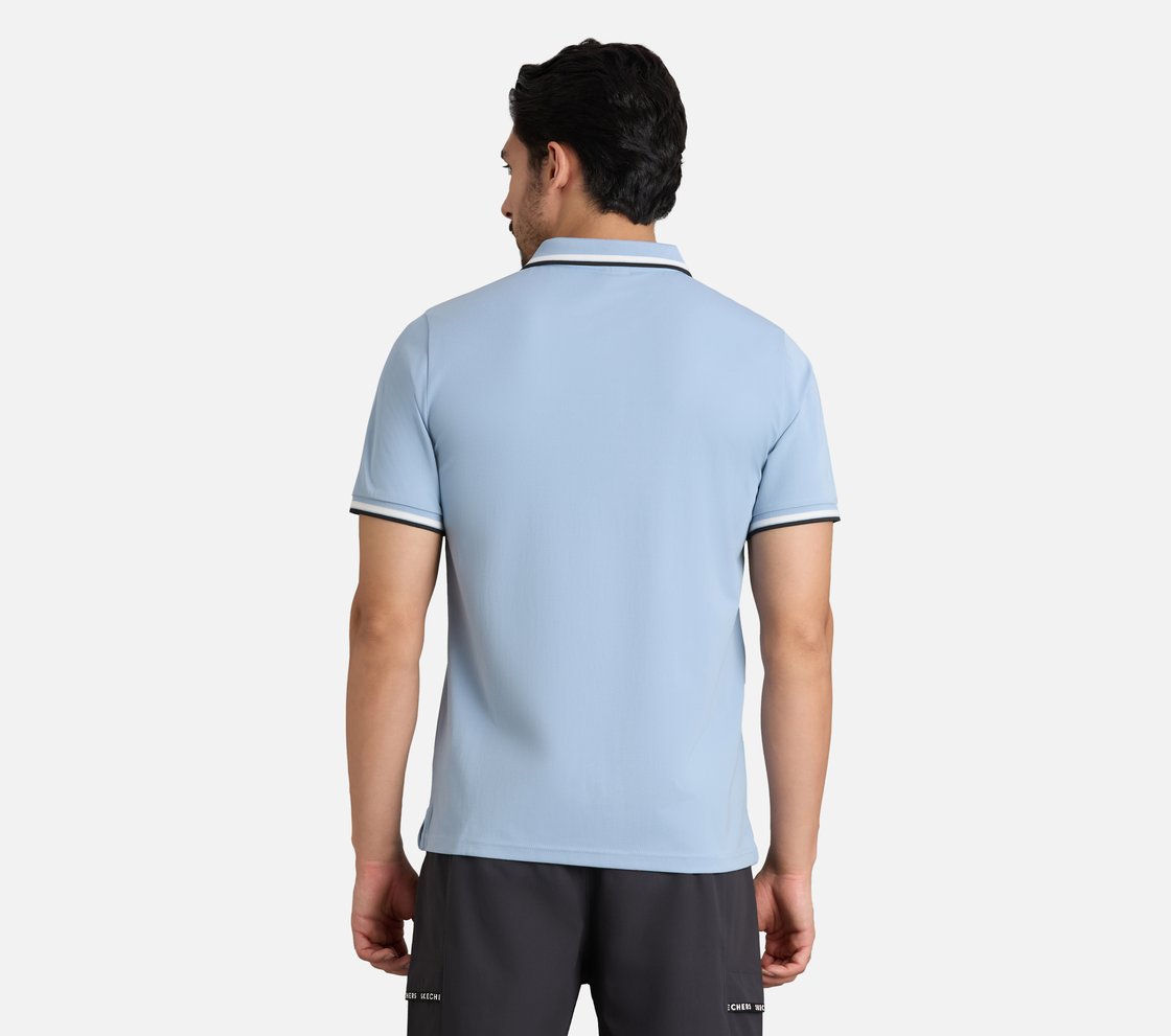 CLASSIC TIPPING POLO, GRAY/AQUA/PINK Apparel Left View