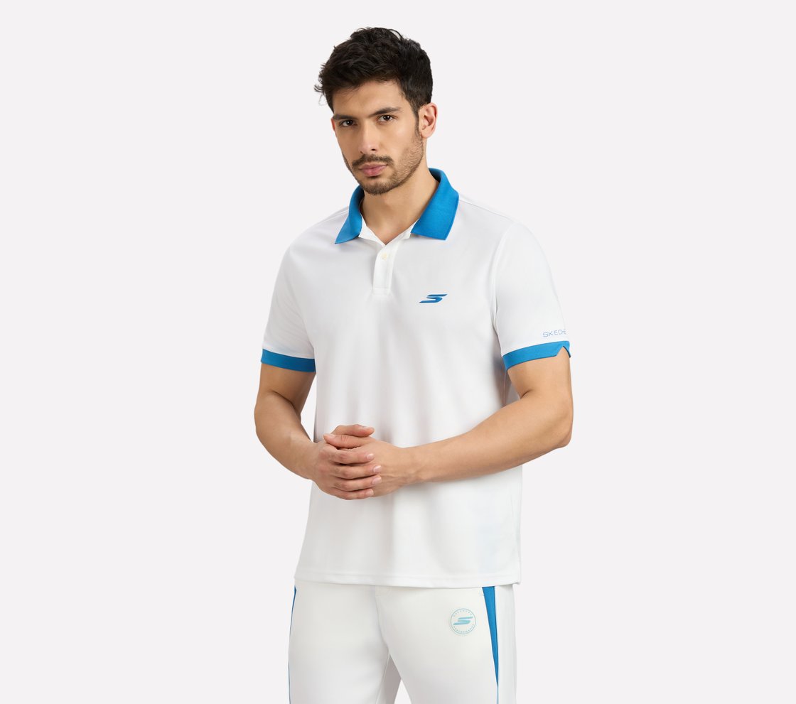 MENS CRICKET POLO, WHITE