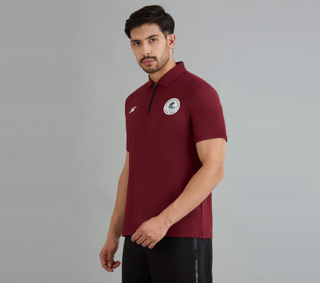 MOHUN BAGAN POLO, MAROON Apparel Top View