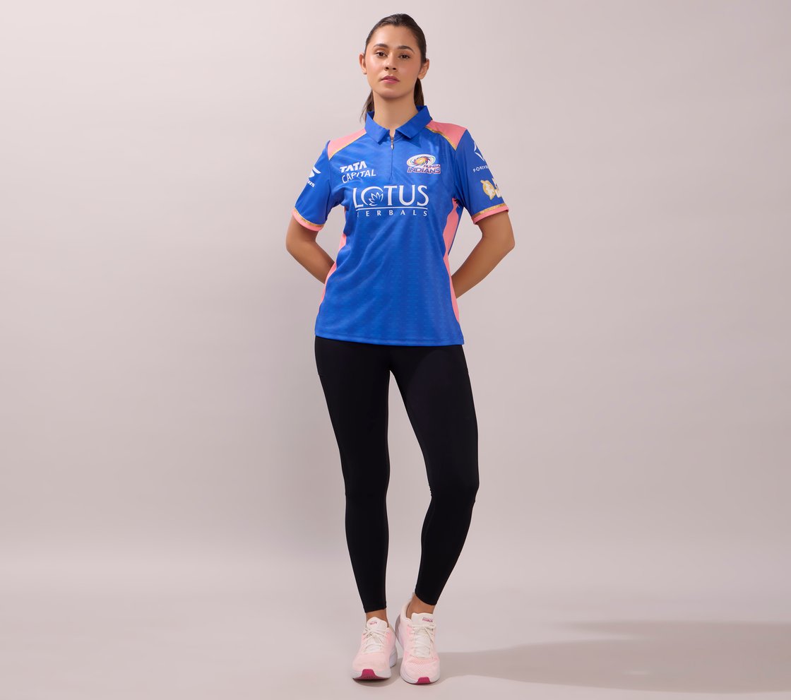 MUMBAI INDIANS WPL FAN JERSEY 2026, NVY/WHT/LT. BLUE Apparel Right View
