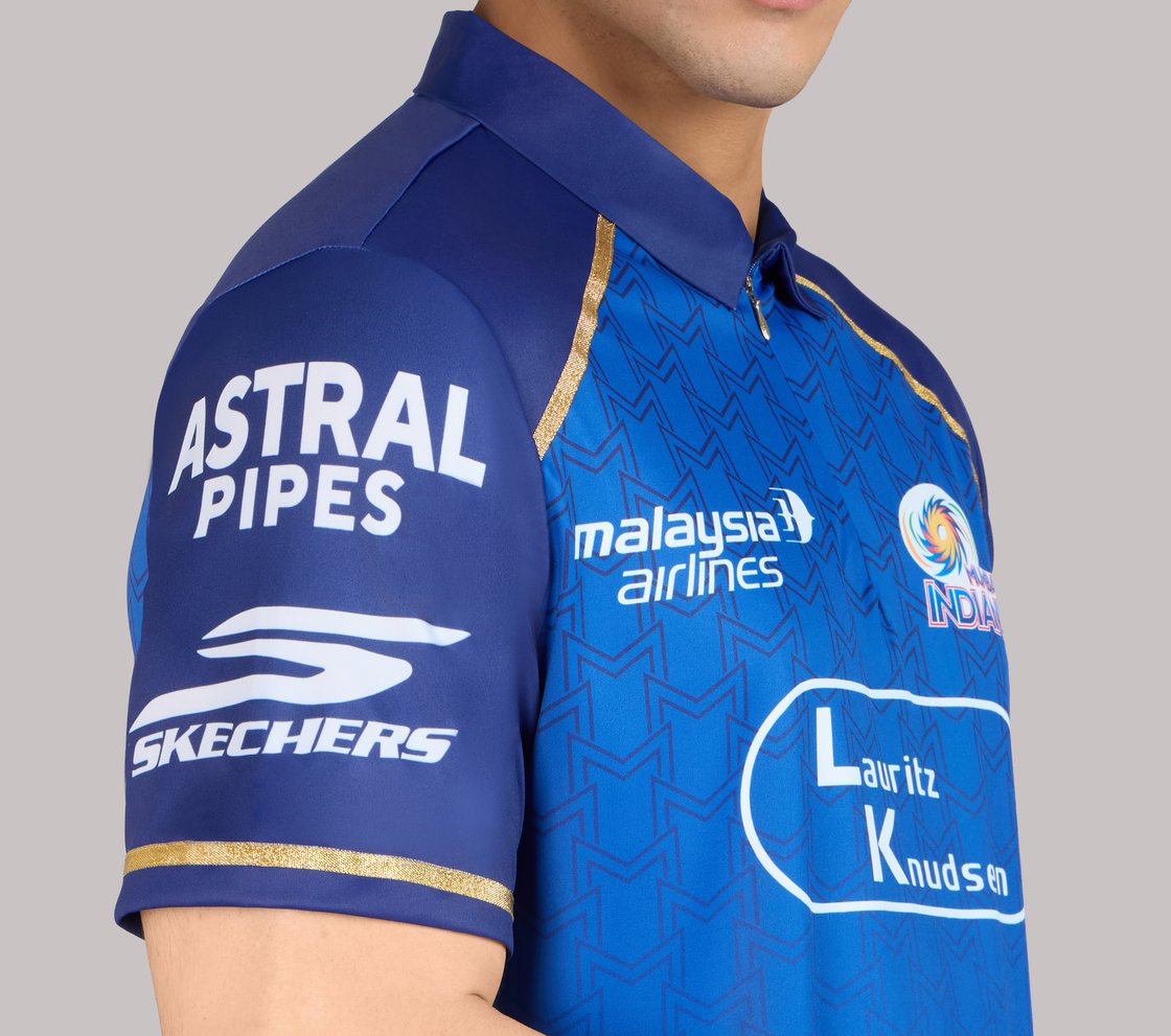 MUMBAI INDIANS IPL MEN'S FAN JERSEY 2026, ROYAL/NAVY/LIME Apparel Right View