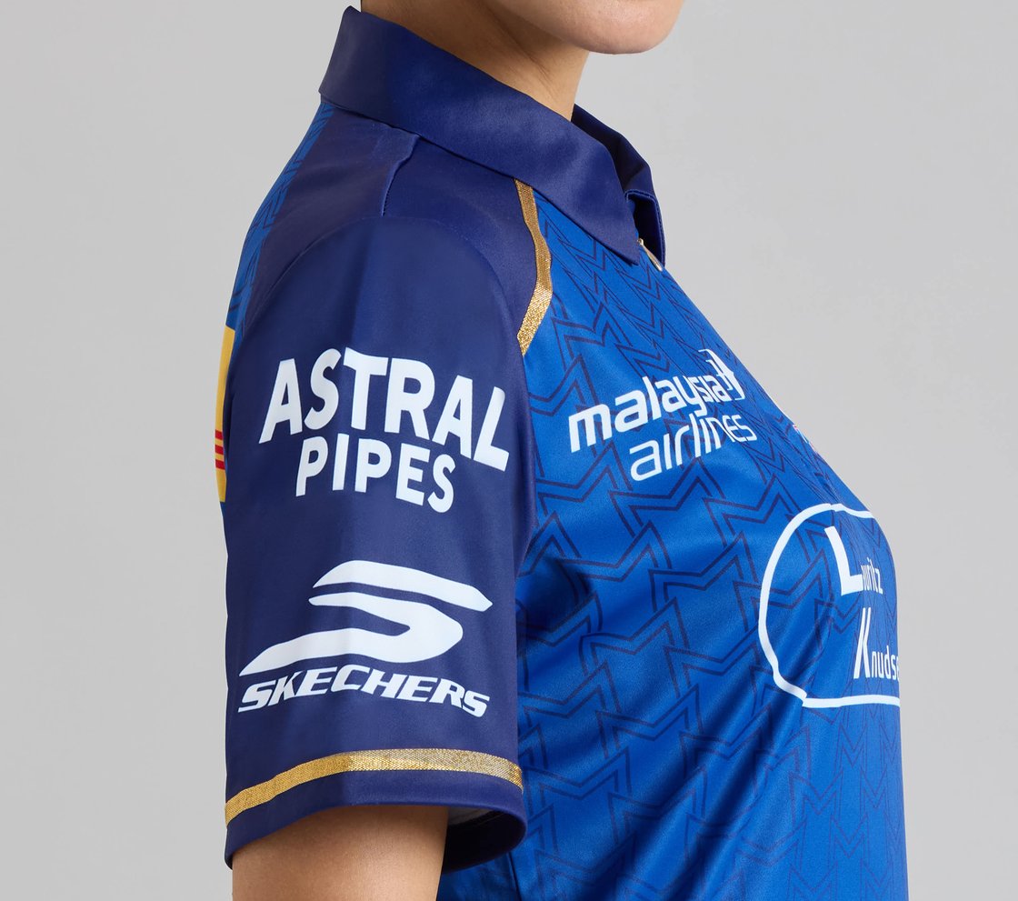 MUMBAI INDIANS IPL WOMEN'S FAN JERSEY 2026, ROYAL/NAVY/LIME Apparel Right View
