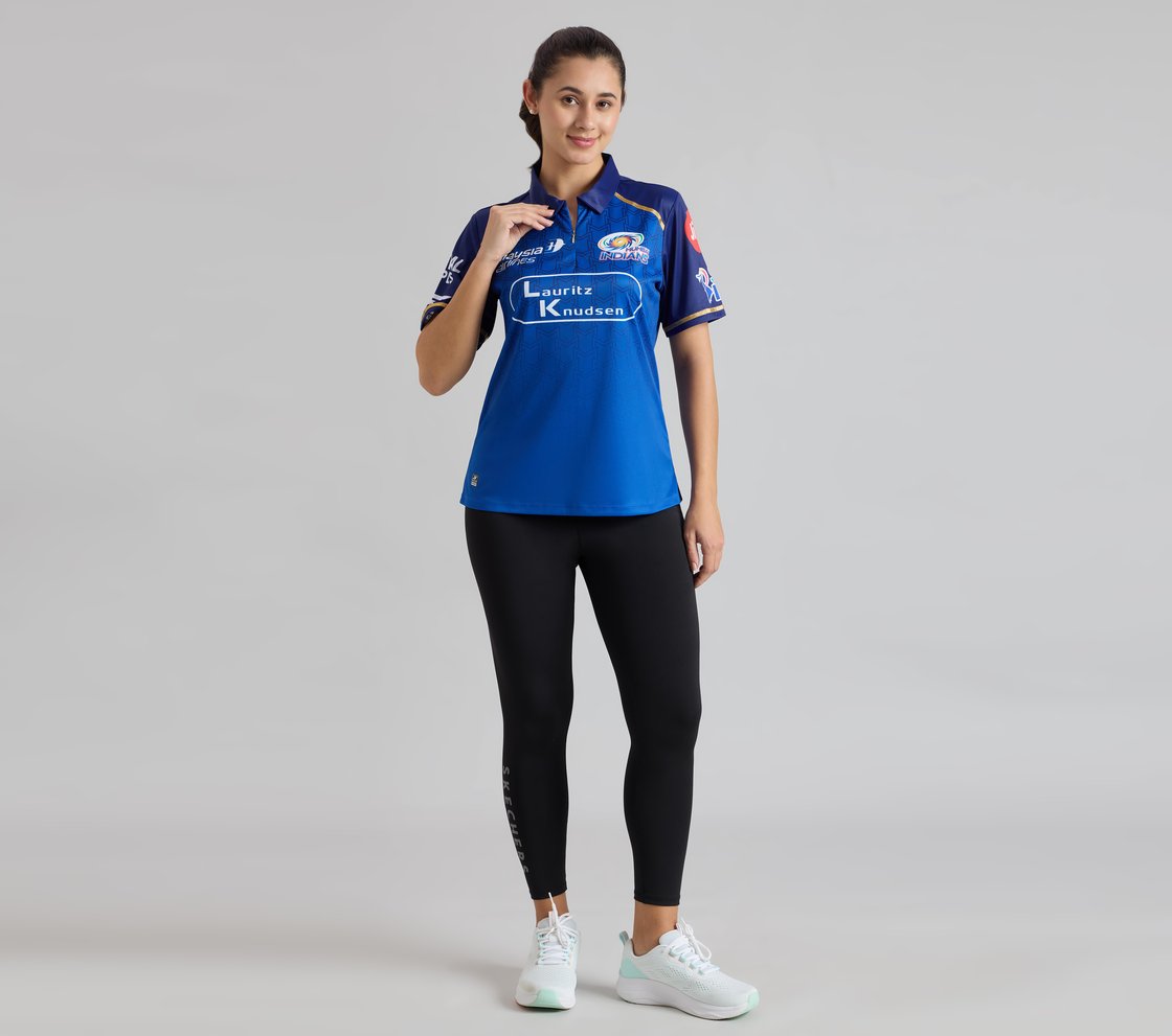 MUMBAI INDIANS IPL WOMEN'S FAN JERSEY 2026, ROYAL/NAVY/LIME Apparel Right View