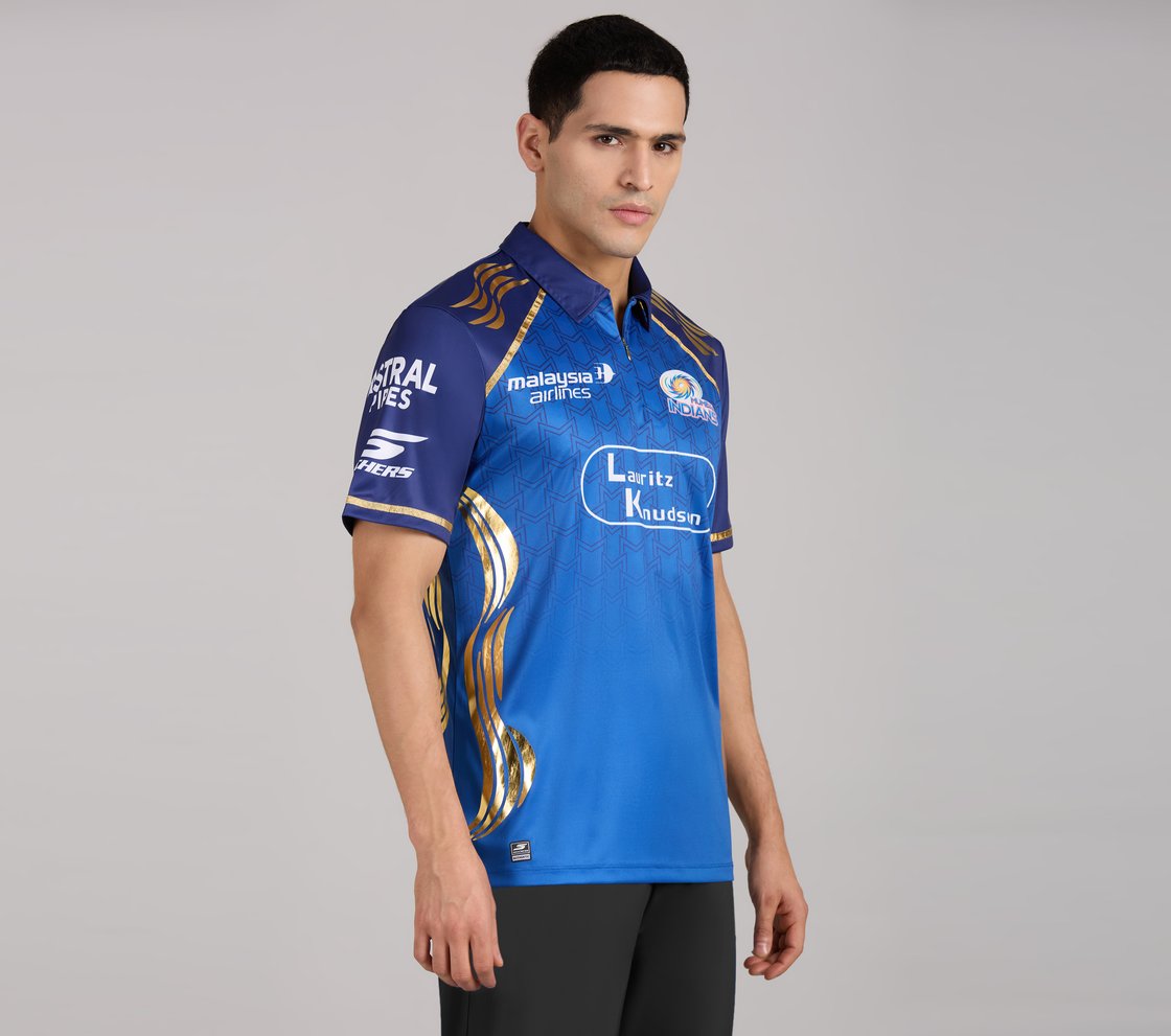 MUMBAI INDIANS IPL MEN'S REPLICA JERSEY 2026, ROYAL/NAVY/LIME Apparel Bottom View