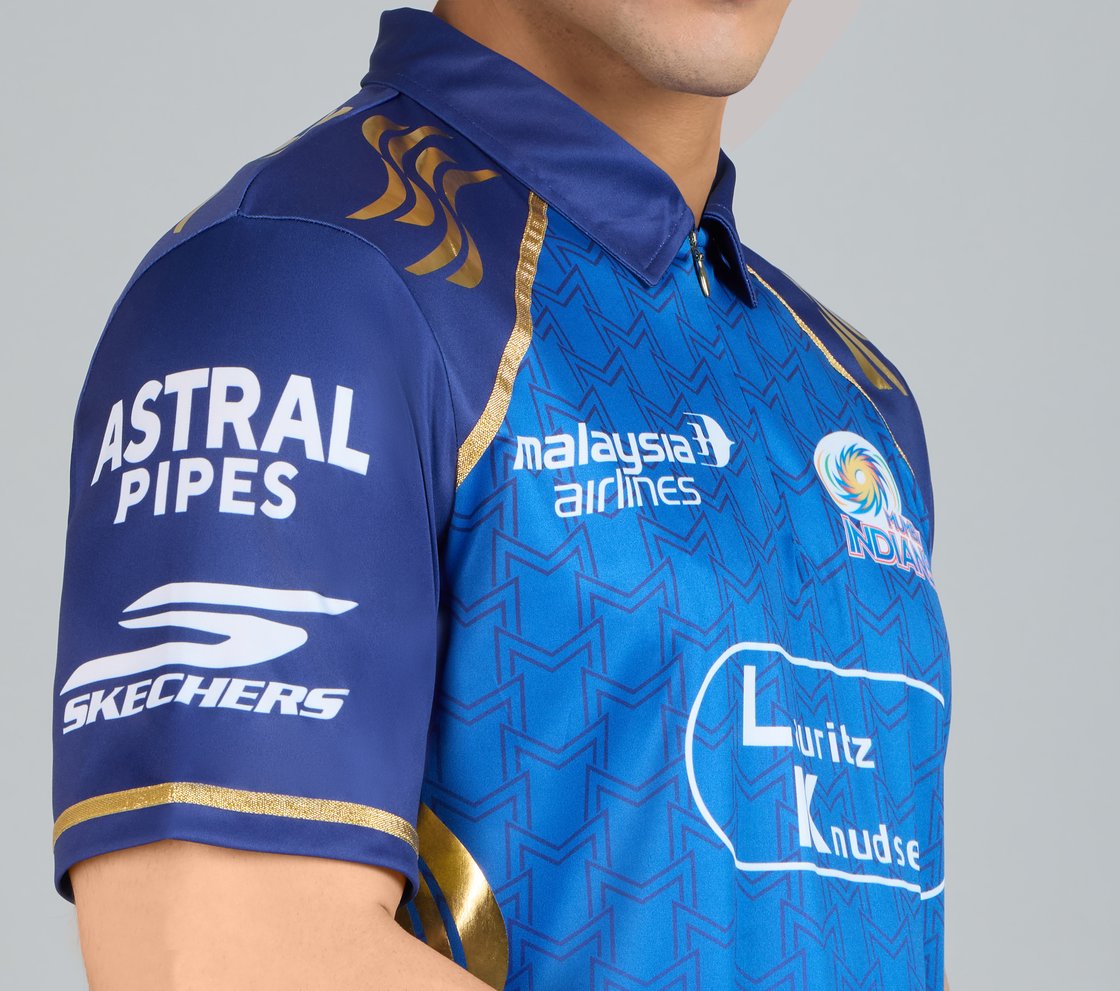 MUMBAI INDIANS IPL MEN'S REPLICA JERSEY 2026, ROYAL/NAVY/LIME Apparel Right View