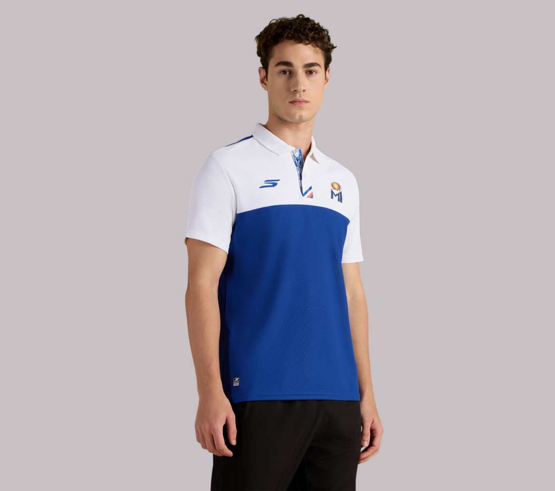 MUMBAI INDIANS TRAVEL POLO, BLUE/WHITE Apparel Bottom View