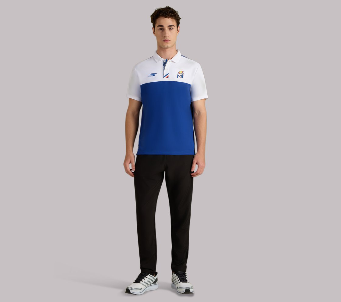 MUMBAI INDIANS TRAVEL POLO, BLUE/WHITE Apparel Right View