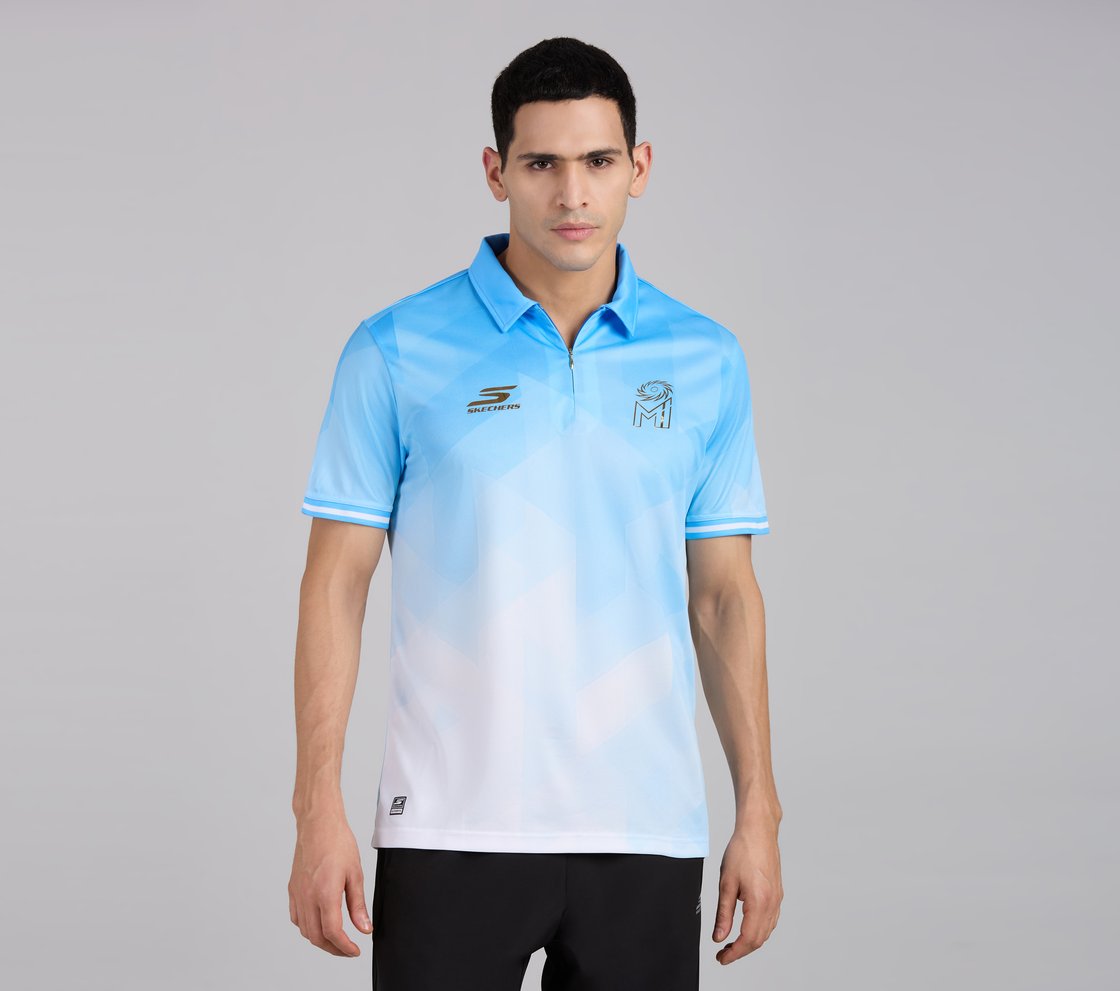 MUMBAI INDIANS AOP POLO, WHT/NVY/BLUE