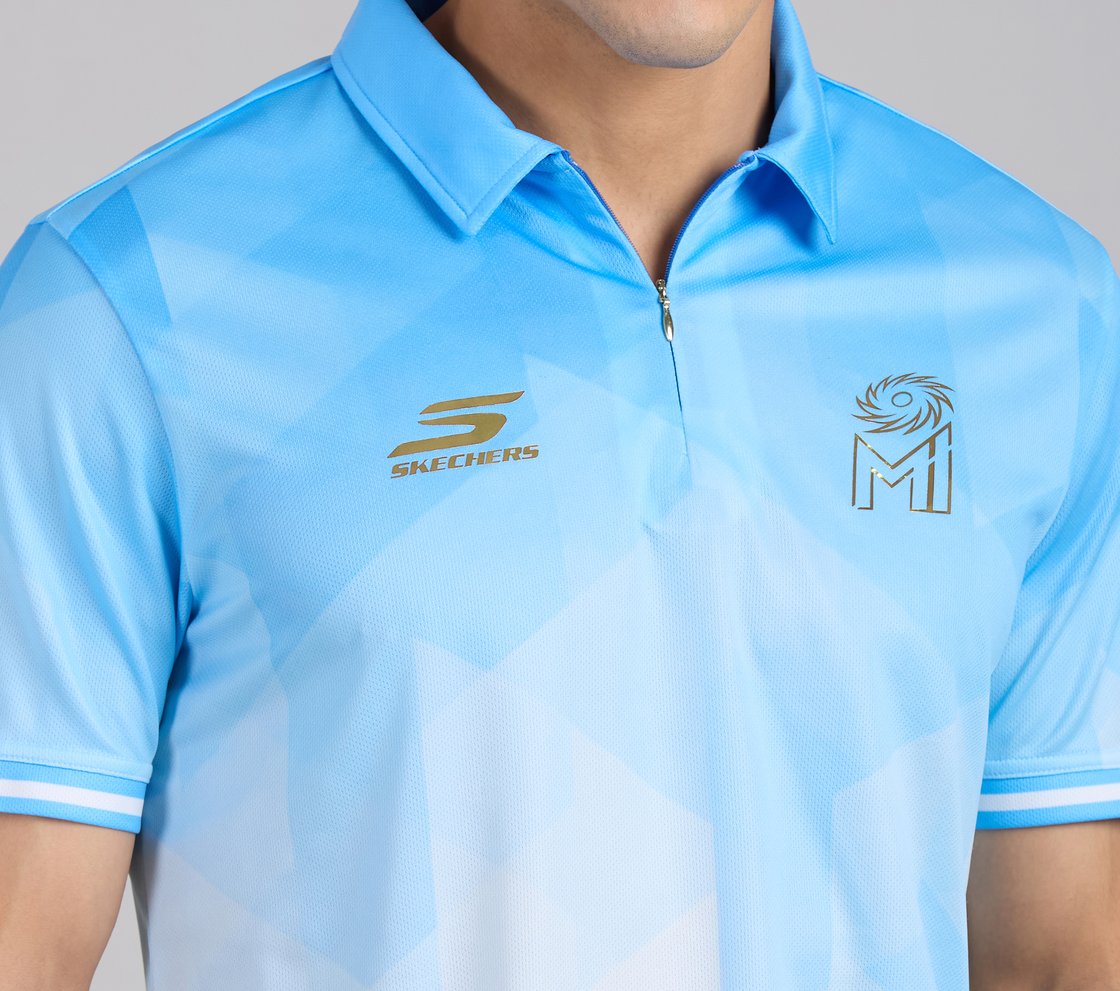 MUMBAI INDIANS AOP POLO, WHT/NVY/BLUE Apparel Right View