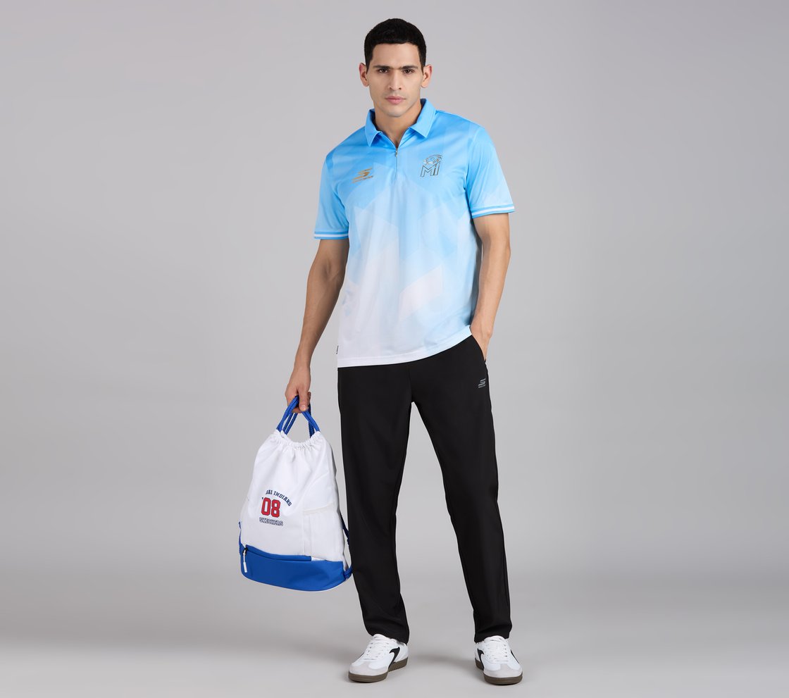 MUMBAI INDIANS AOP POLO, WHT/NVY/BLUE Apparel Right View
