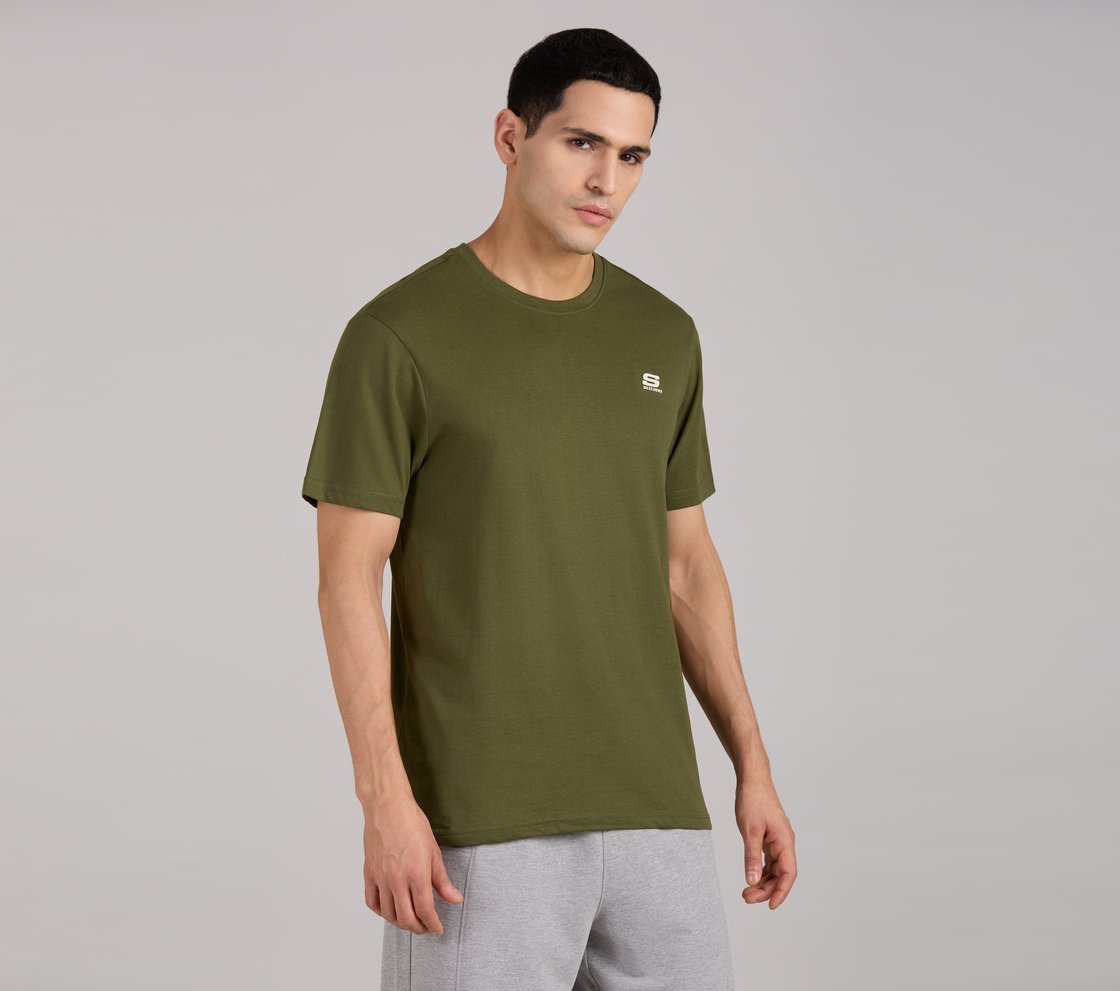 SS CREWNECK T-SHIRT-2PC PACK, OFF WHITE/GREEN Apparel Bottom View