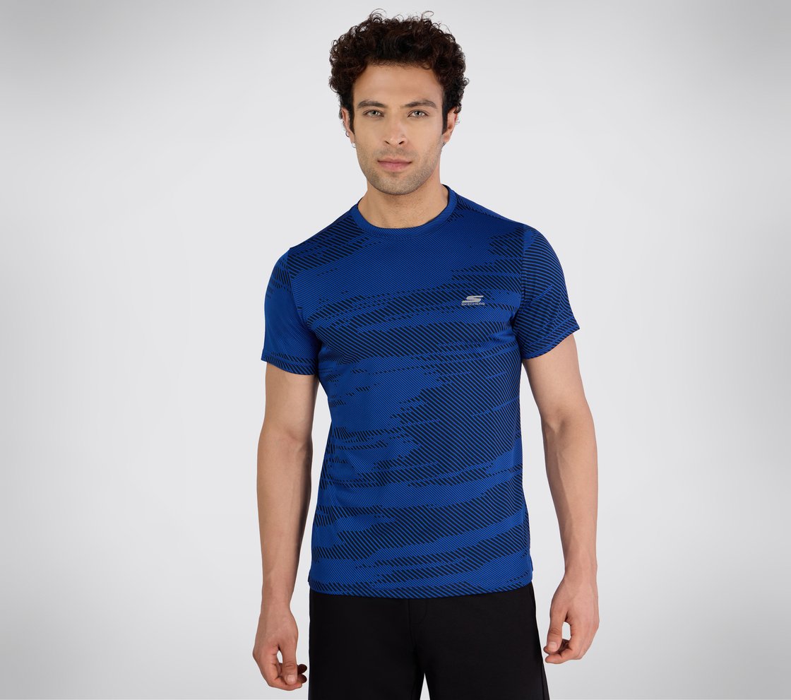 SS SKECHERS JACQUARD T-SHIRT, ROYAL/BLUE