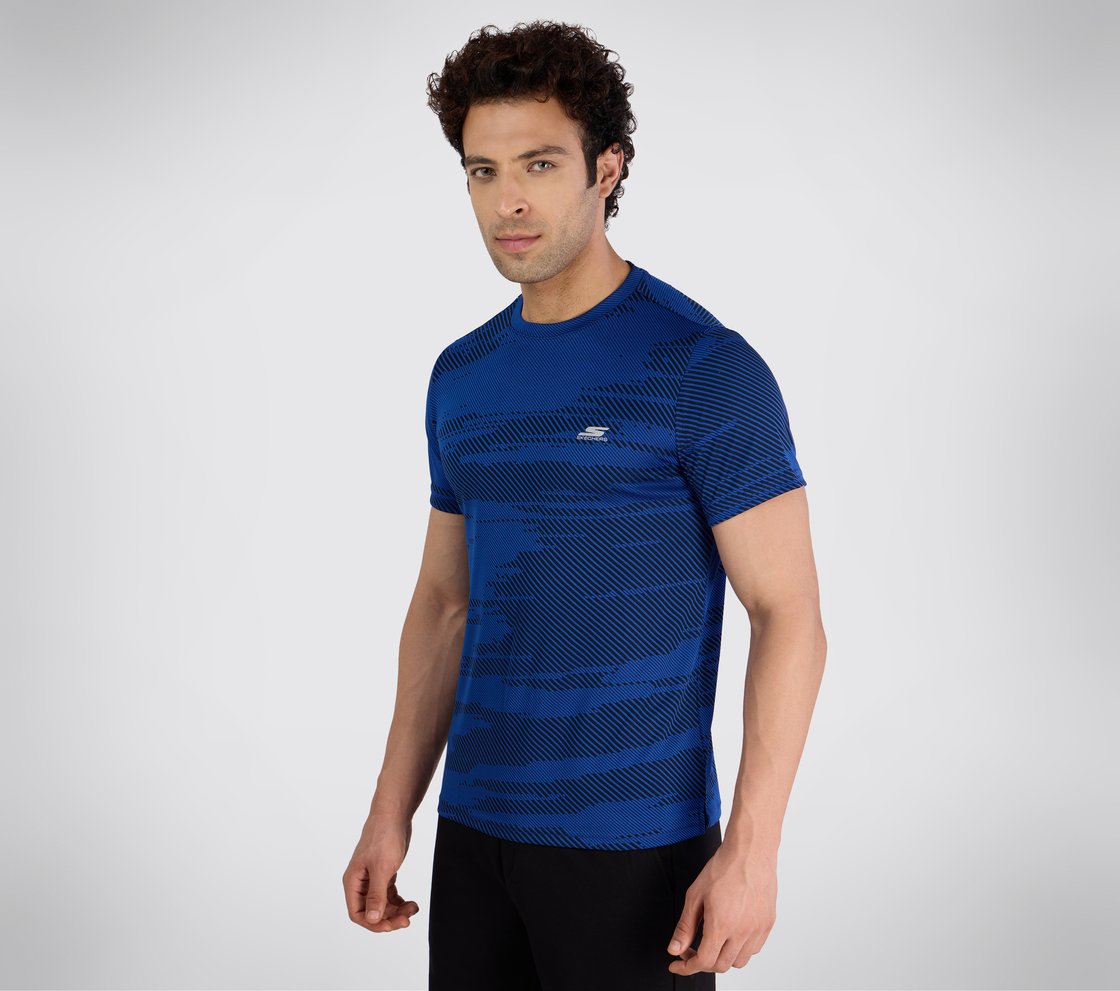 SS SKECHERS JACQUARD T-SHIRT, ROYAL/BLUE