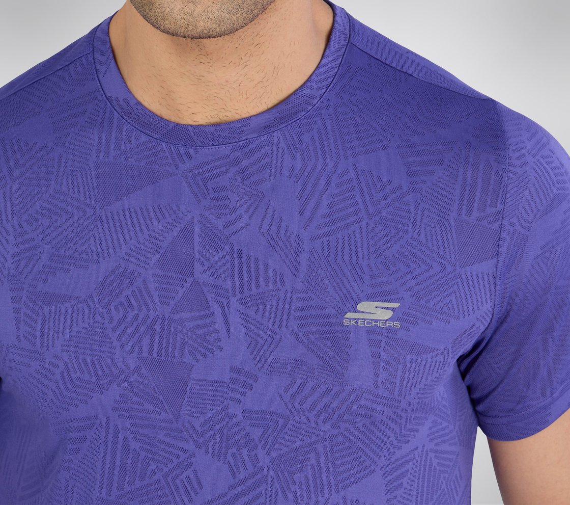SS SKECHERS DELTA T-SHIRT, GUNMETAL TURQUOISE Apparel Right View