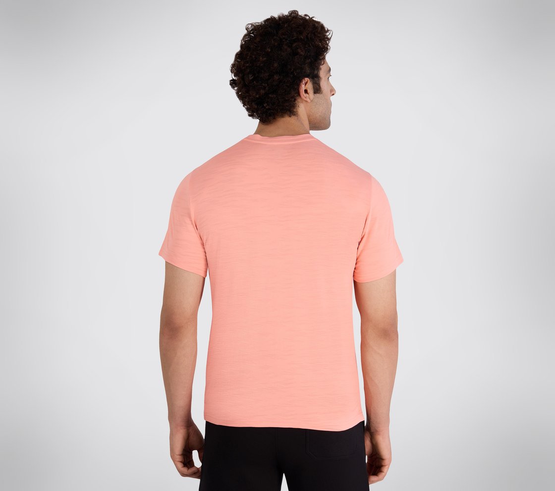 SS JACQUARD PATTERN T-SHIRT, PEACH Apparel Bottom View