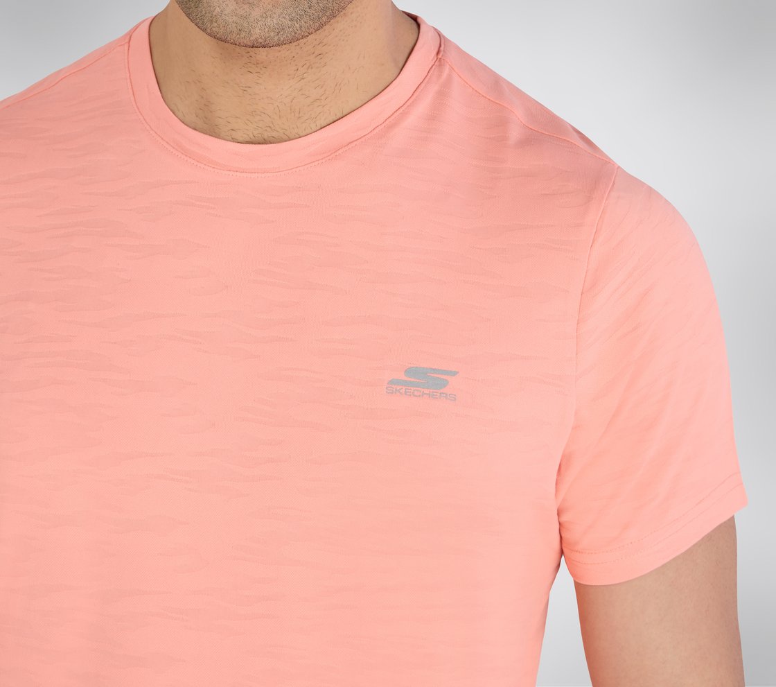 SS JACQUARD PATTERN T-SHIRT, PEACH Apparel Right View