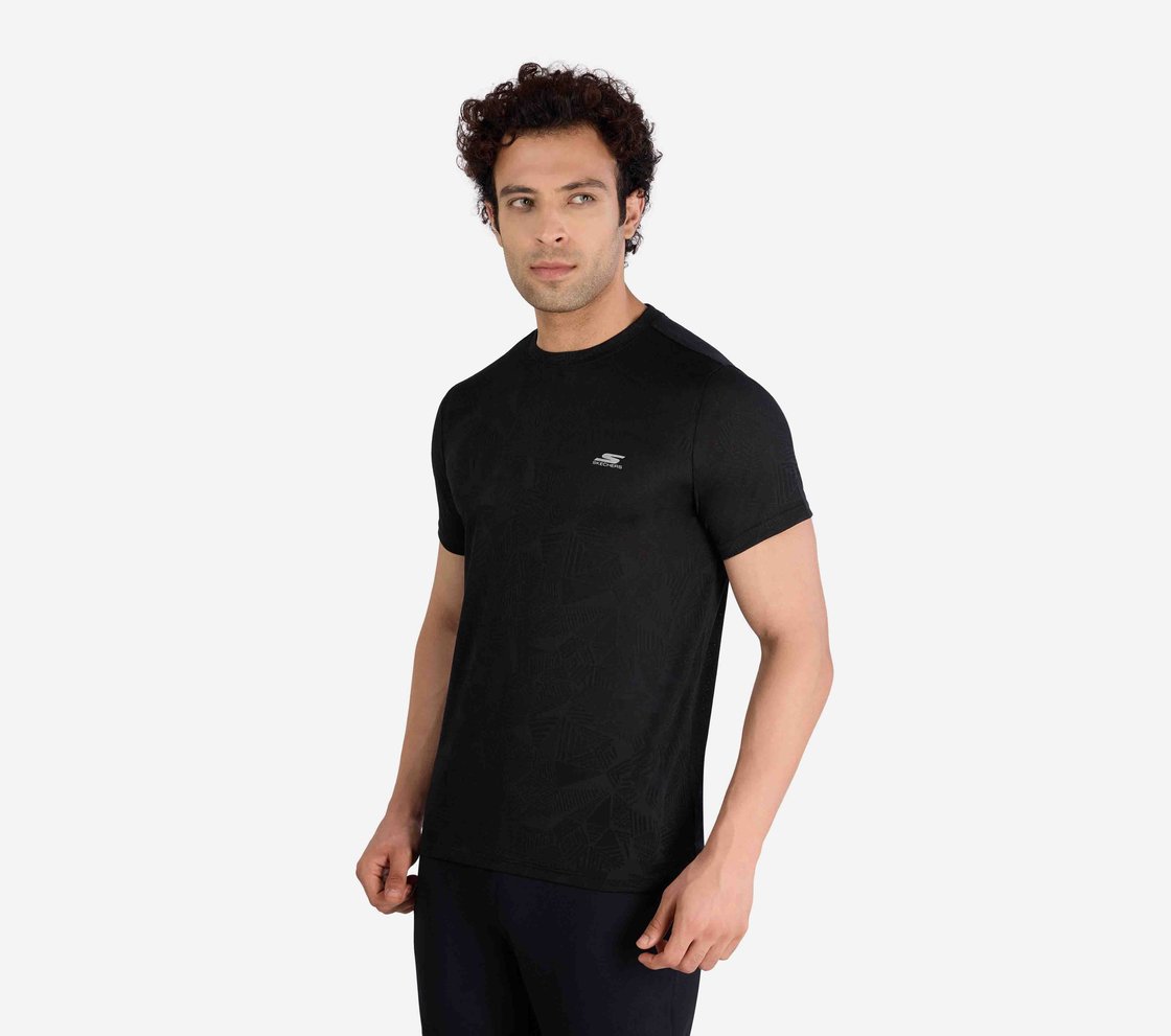 SS LARGE PERFORATED T-SHIRT, BBBBLACK Apparel Top View