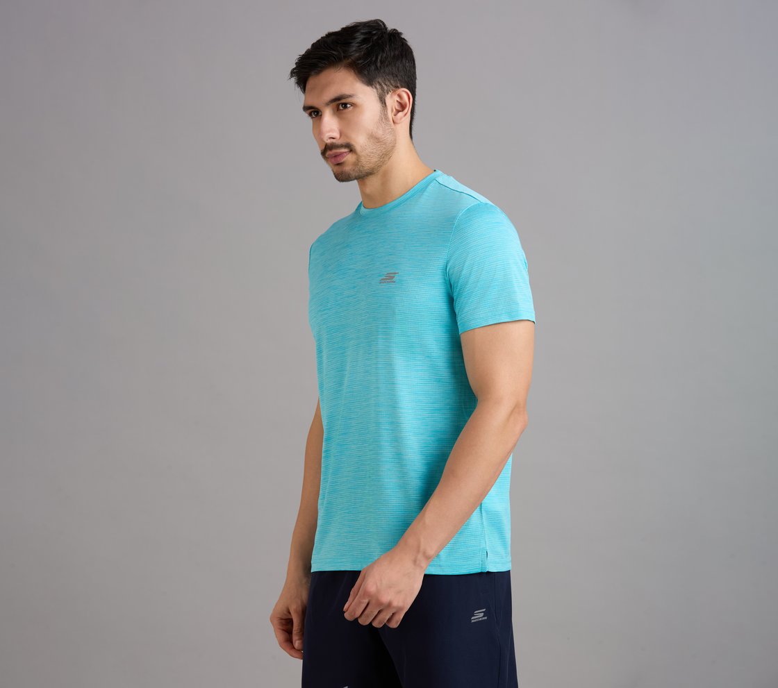 SS LARGE PERFORATED T-SHIRT, TURQUOISE
